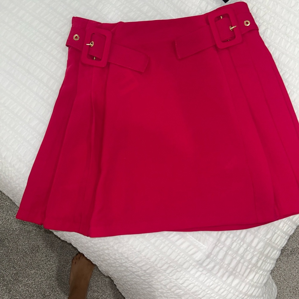 Zara hot Pink Pleated Skirt